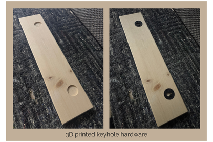 The included mounting hardware for hanging the wooden sign.