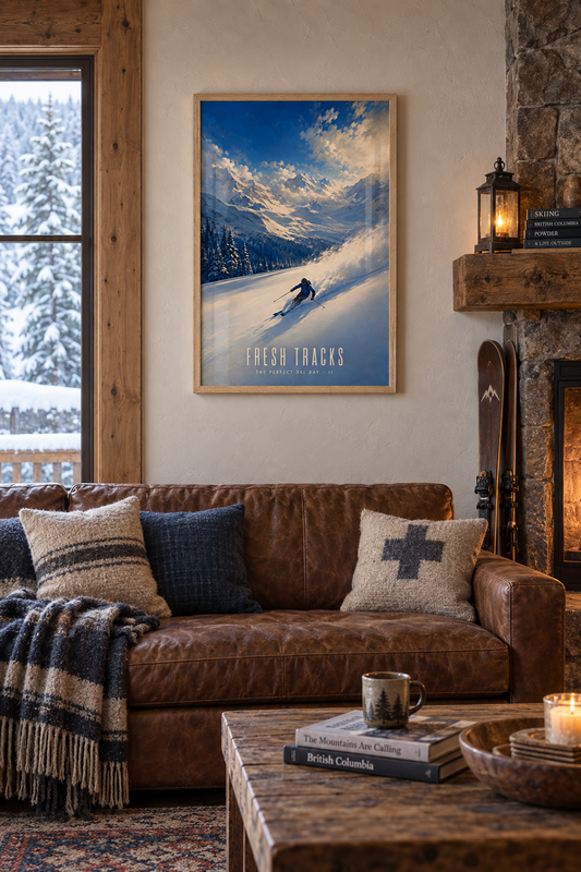 Fresh Tracks — The Perfect Ski Day · II | Advent Limited Edition | Framed Art Print