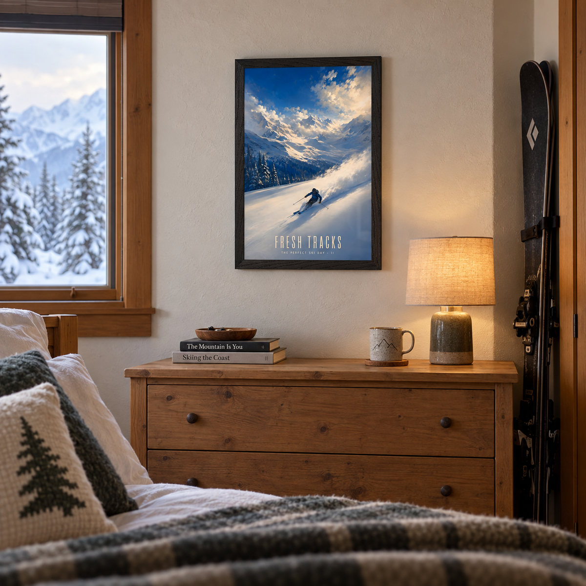 Fresh Tracks — The Perfect Ski Day · II | Advent Limited Edition | Framed Art Print