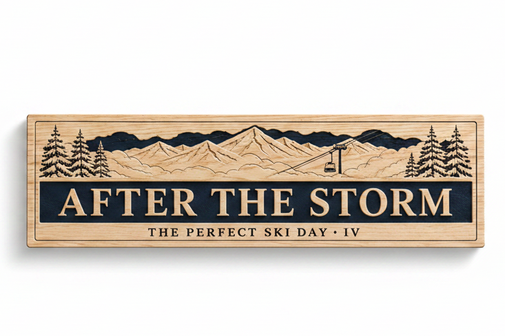 After the Storm — The Perfect Ski Day · IV | Advent Limited Edition | CNC Wood Sign