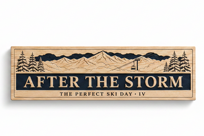 After the Storm — The Perfect Ski Day · IV | Advent Limited Edition | CNC Wood Sign