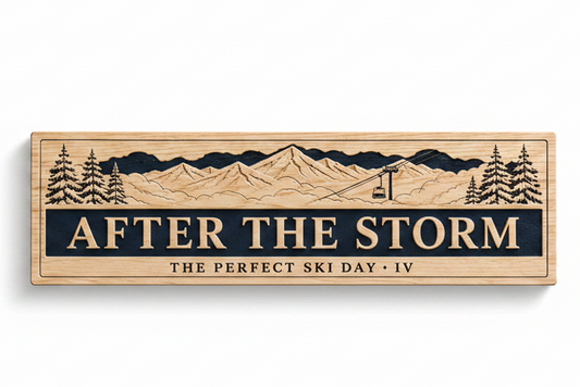 After the Storm — The Perfect Ski Day · IV | Advent Limited Edition | CNC Wood Sign
