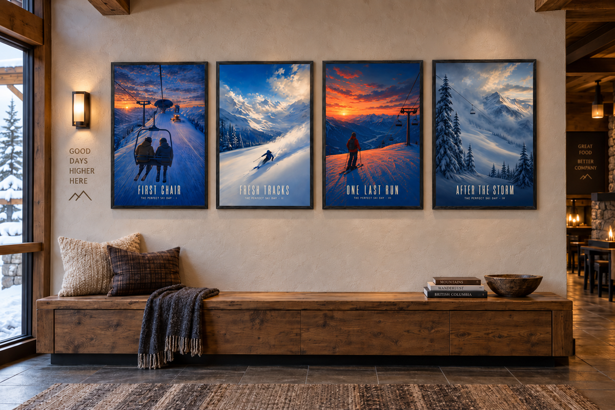 Fresh Tracks — The Perfect Ski Day · II | Advent Limited Edition | Framed Art Print