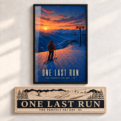 One Last Run — The Perfect Ski Day · III | Advent Limited Edition | CNC Wood Sign