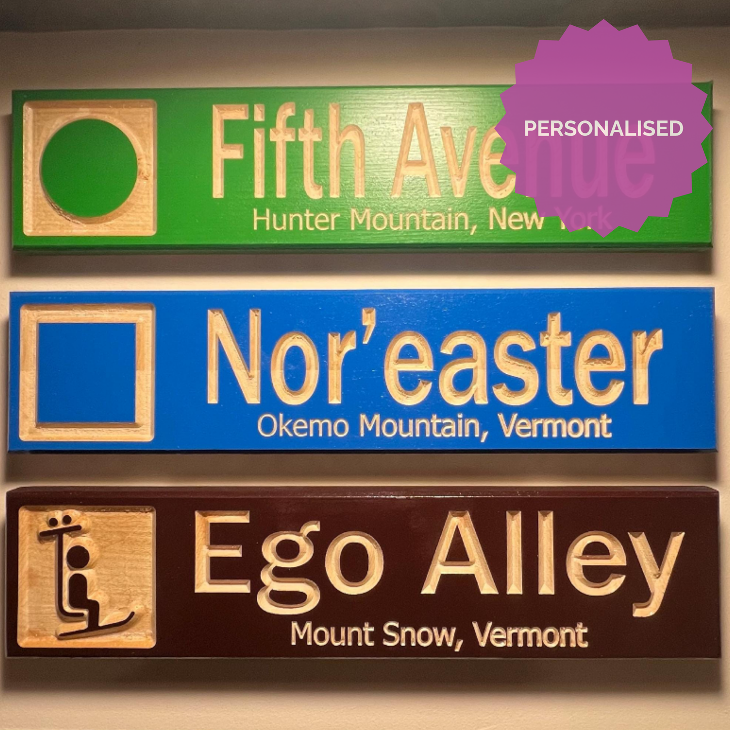 3x13 Mini Ski Trail Inspired Sign | Table Markers | Wedding Decor