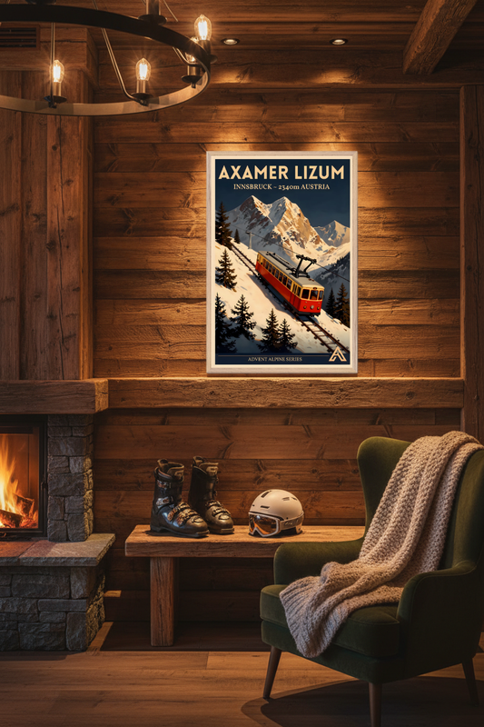 Axamer Lizum — Advent Alpine Series | Framed Art Print