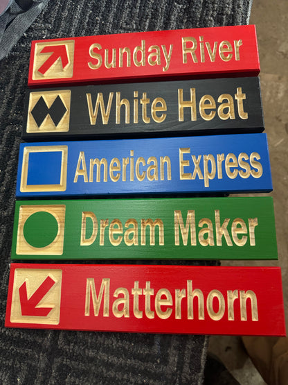 3x13 Mini Ski Trail Inspired Sign | Table Markers | Wedding Decor