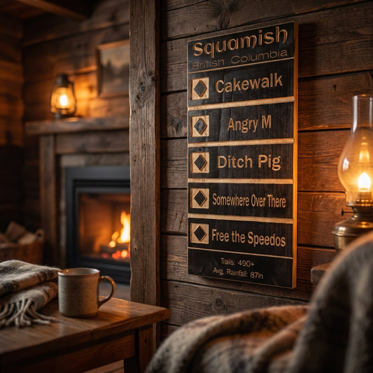 The Expert's Edge: Precision-Carved Black Diamond Ski Sign