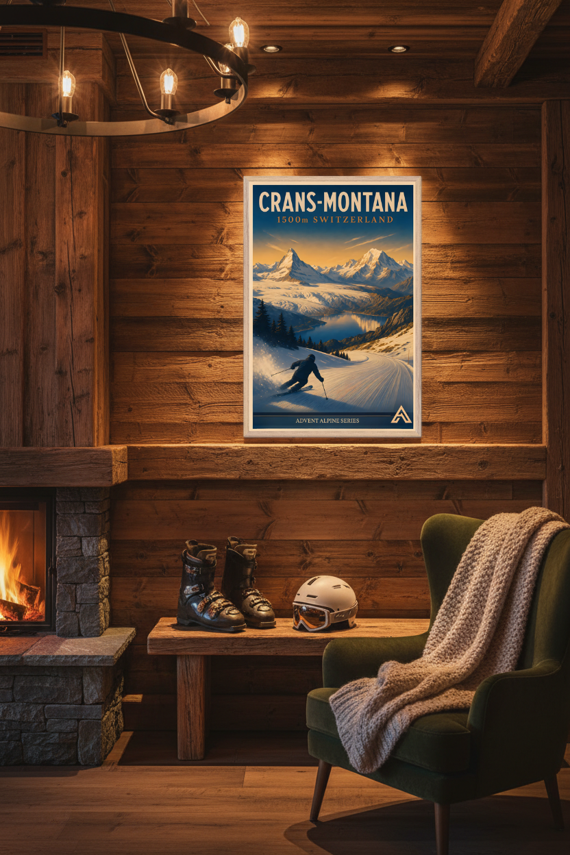 Crans-Montana — Advent Alpine Series | Framed Art Print