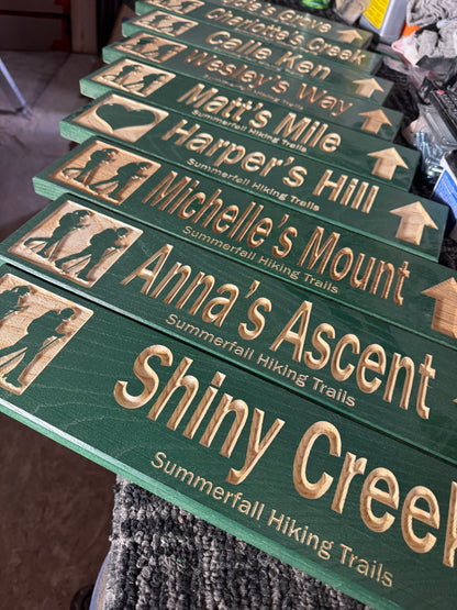 3x13 Mini Hiking Trail / Camping Inspired Sign