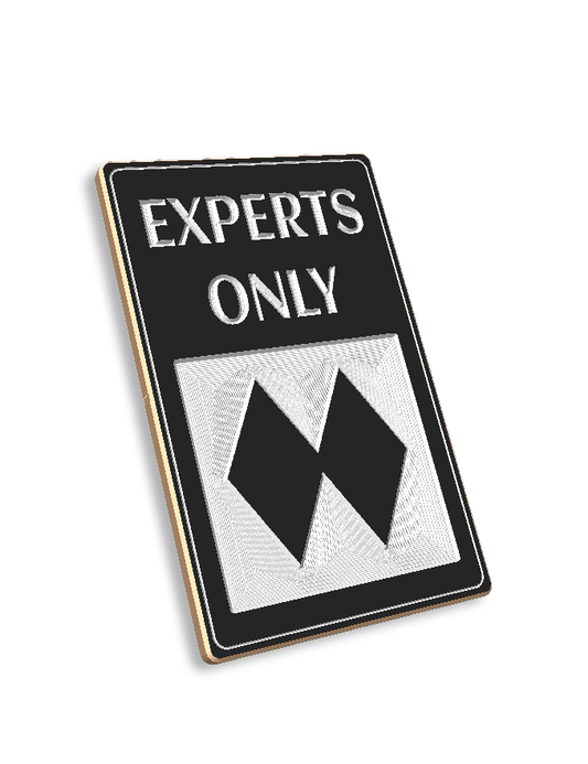 Skiing Experts Only wood sign 10 x 16