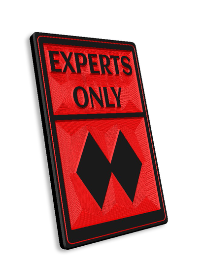 Skiing Experts Only wood sign 10 x 16
