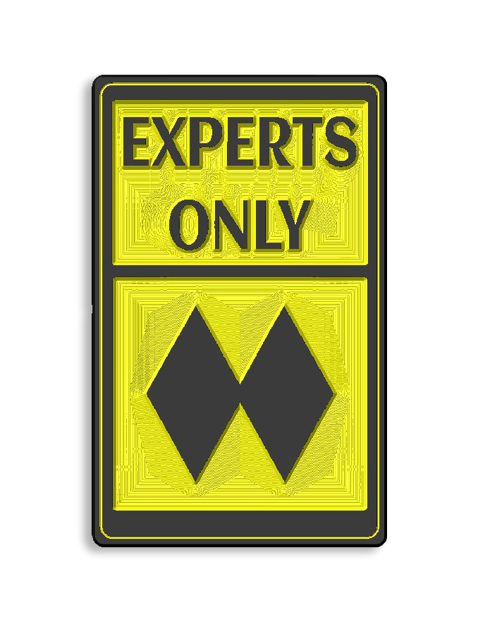 Skiing Experts Only wood sign 10 x 16