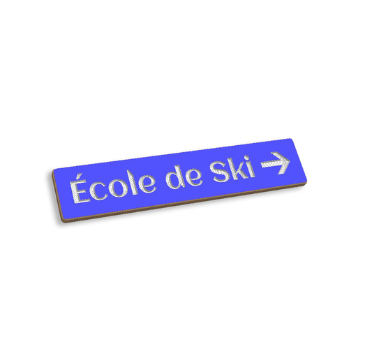 École de Ski 5 x 24 wood carved sign