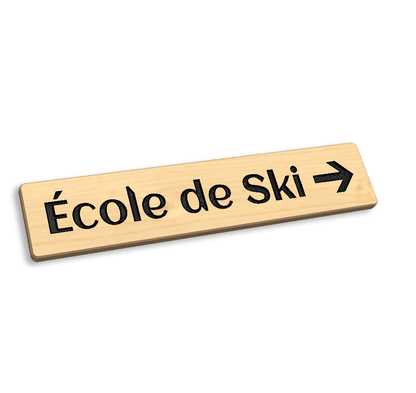 École de Ski 5 x 24 wood carved sign