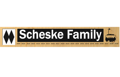Personalised Wood Carved Family Name ski pass memories sign