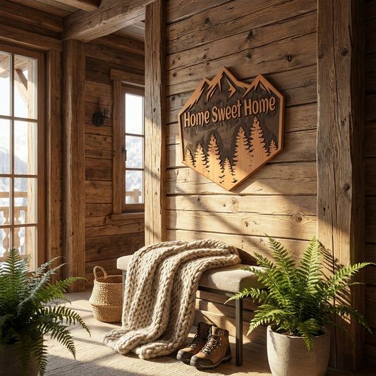 Mountain Forest 'Home Sweet Home' Sign