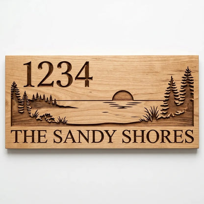 Lake Living Personalised Sign | CNC-Carved Canadian Timber