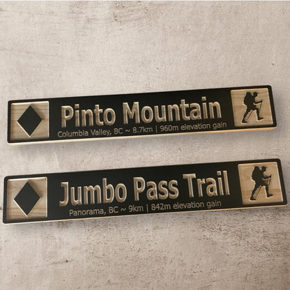 4x 24 and larger Hiking Trail Inspired personalized wood carved sign