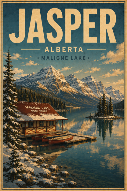 Jasper: Maligne Lake — Advent Canadian Hero Series | Framed Art Print