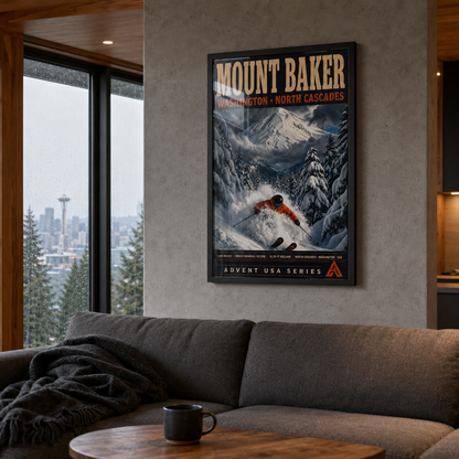 Mount Baker — The World Record | Advent USA Series | Framed Art Print