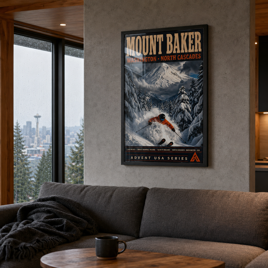 Mount Baker — The World Record | Advent USA Series | Framed Art Print