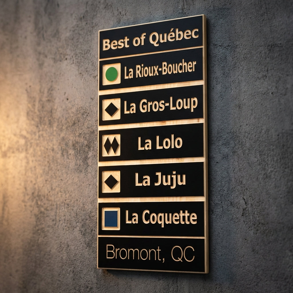 The Expert's Edge: Precision-Carved Black Diamond Ski Sign