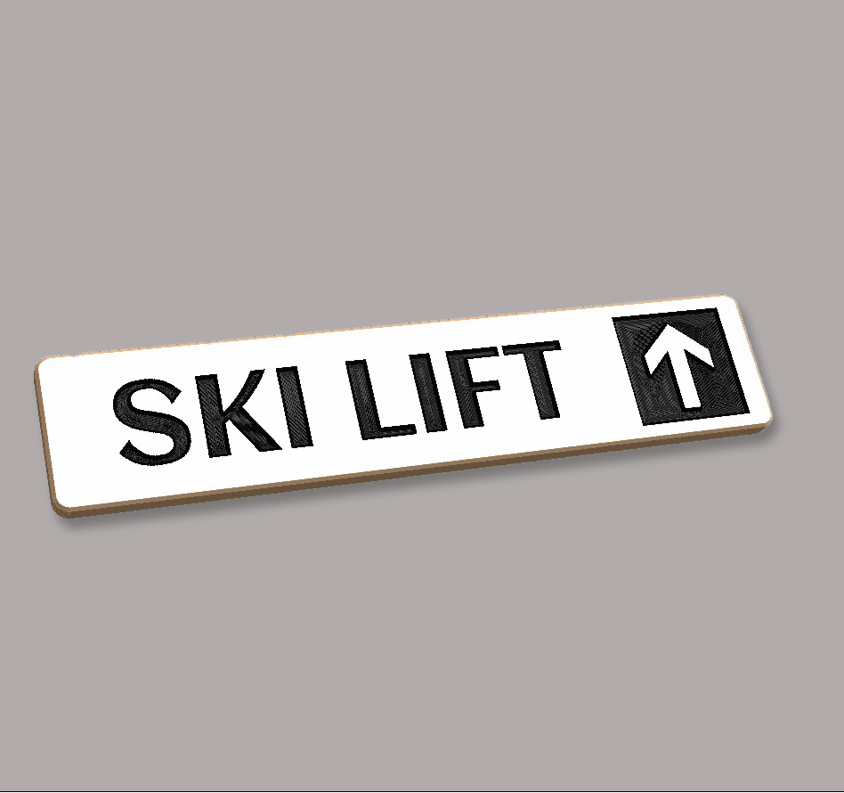 Ski lift 5 x 24 wood carved direction sign