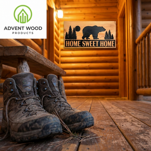 Home Sweet Home carved wood sign