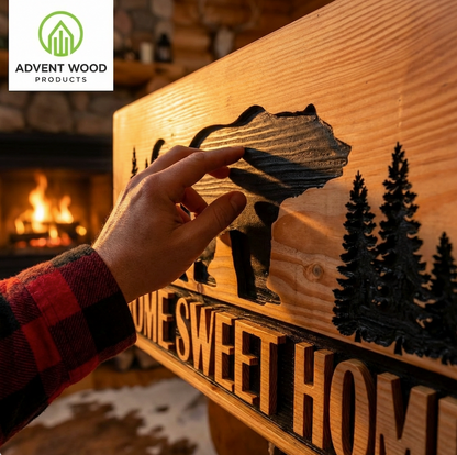 Home Sweet Home carved wood sign