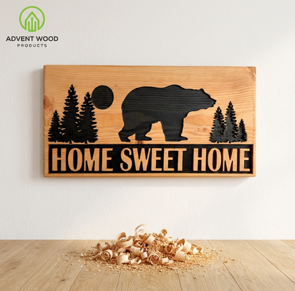 Home Sweet Home carved wood sign