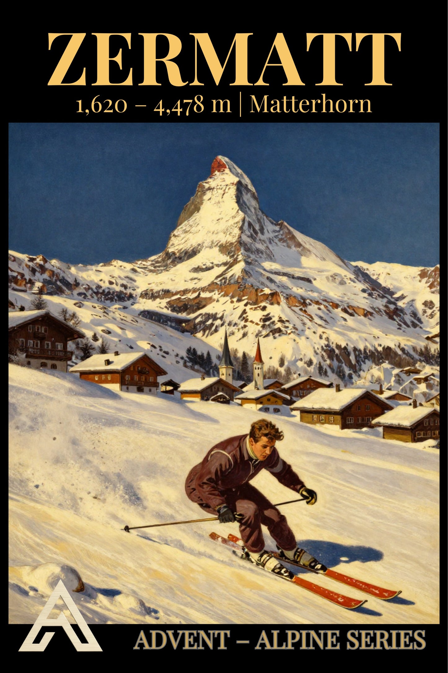 Zermatt — Advent Alpine Series | Framed Art Print