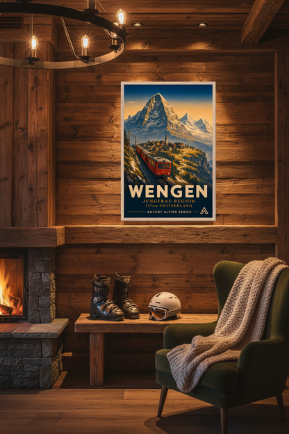 Wengen — Advent Alpine Series | Framed Art Print
