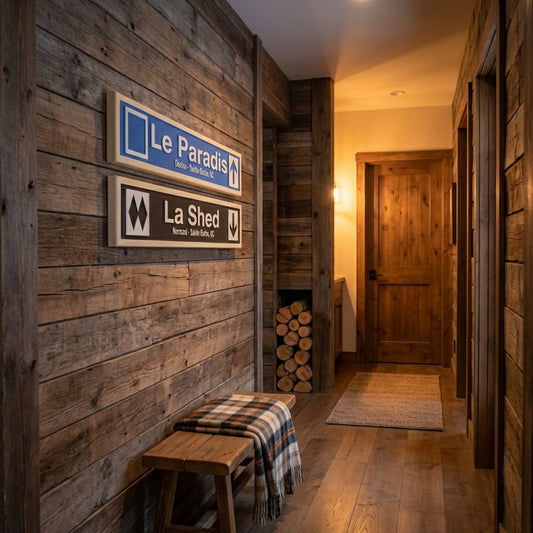 Framed Ski Trail Sign: Your Mountain Memory, Captured