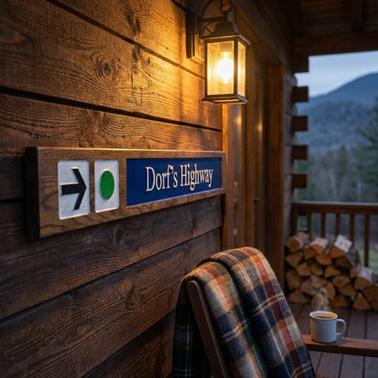 Framed Wood Ski Trail Sign: Your Mountain Memory, Captured