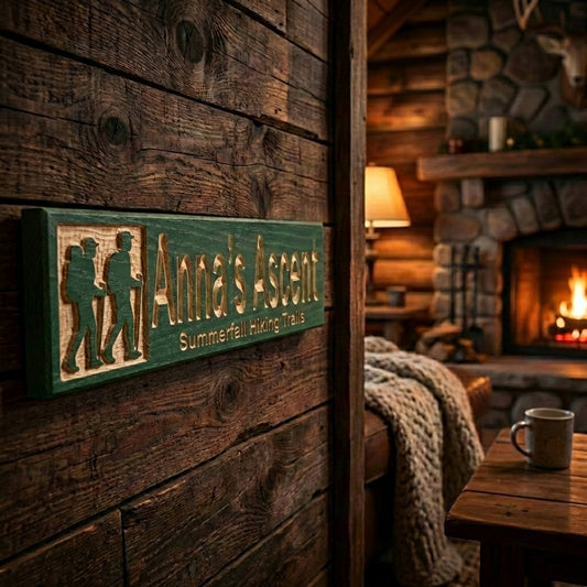 Your Personal Summit: Custom Mini Hiking Sign (3" x 13")