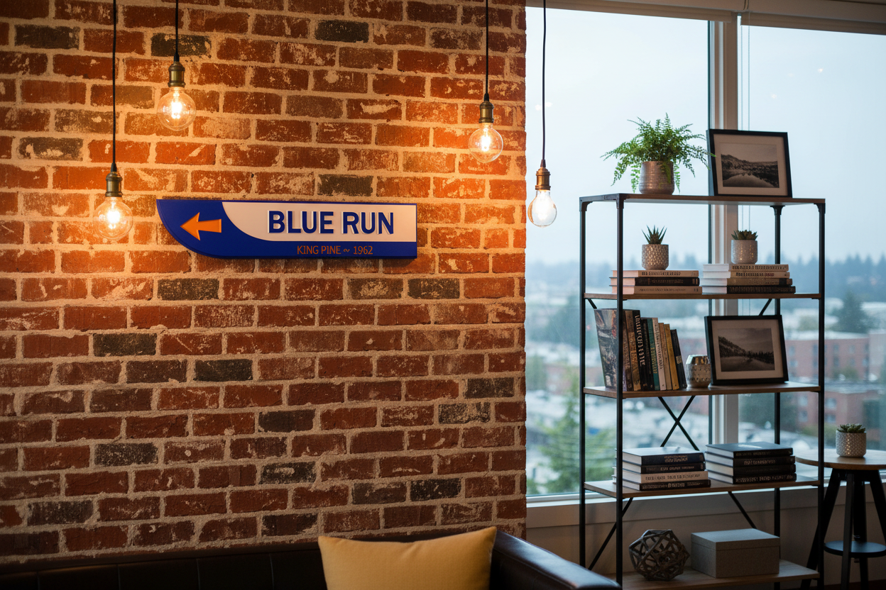 Blue Sign Seattle Apartment