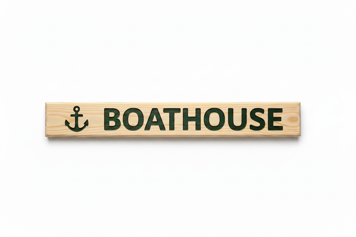 Rustic Pine Location Signs — Cabin, Cottage & Camp
