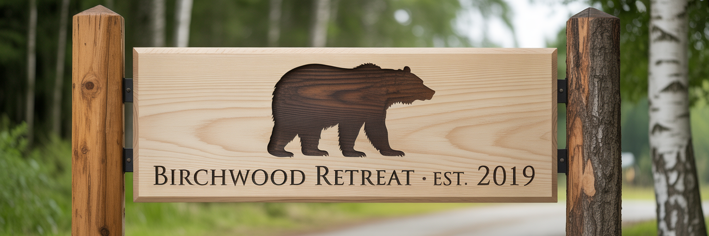 Custom Cottage Driveway Sign – CNC-Carved Personalised Property Sign