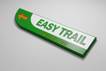 Euro Style Ski Trail Sign — Green, Easy Trail