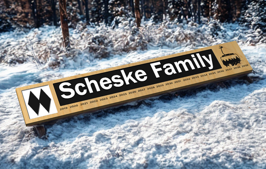 Personalised Wood Carved Family Name ski pass memories sign
