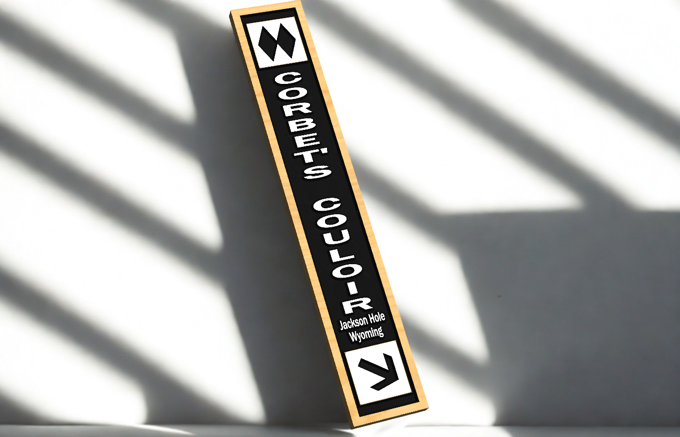 Personalised Framed Wood Carved Ski Trail Signs — various sizes