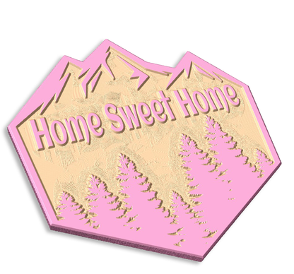 Rustic Retreat: Mountain & Forest Inspired Wood Carved 'Home Sweet Home' Sign
