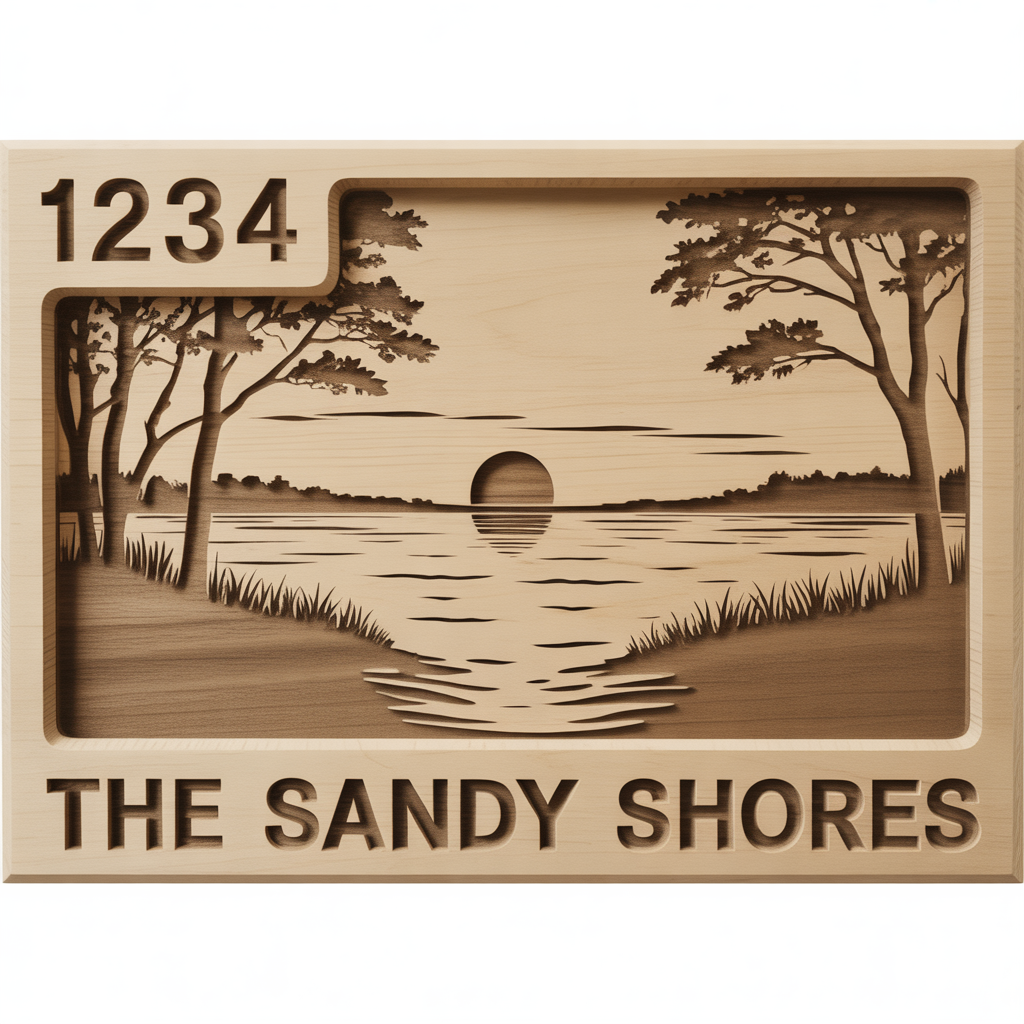 Lake Living Personalised Sign | CNC-Carved Canadian Timber