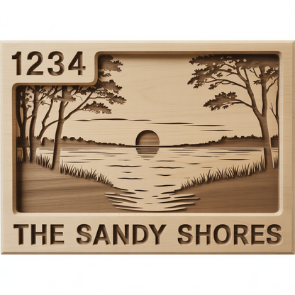 Lake Living Personalised Sign | CNC-Carved Canadian Timber