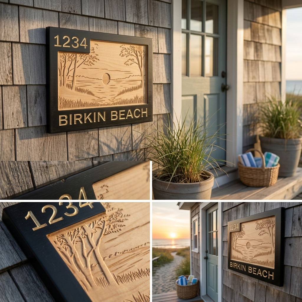 Lake Living Personalised Sign | CNC-Carved Canadian Timber