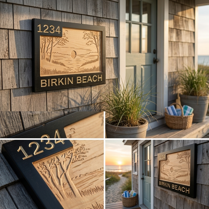 Lake Living Personalised Sign | CNC-Carved Canadian Timber