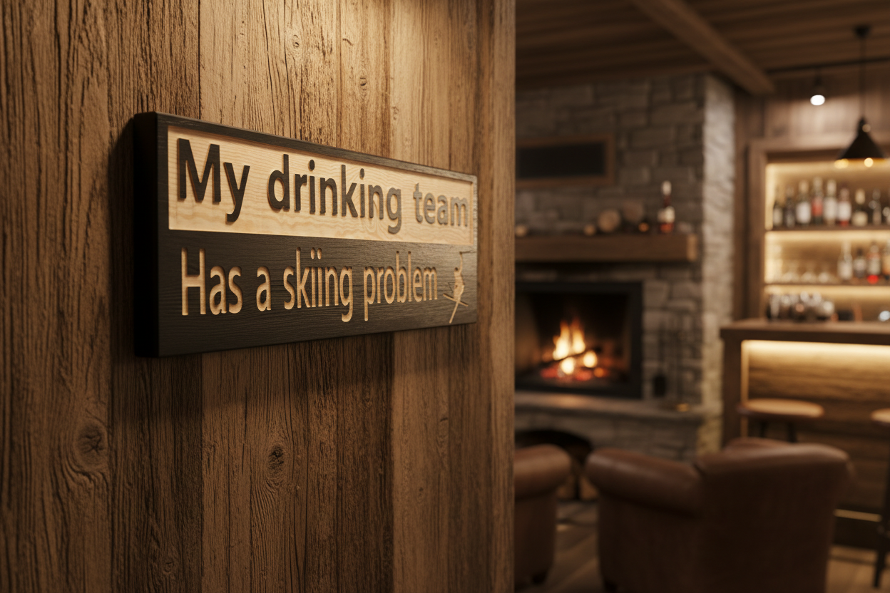 Lifestyle — ski chalet bar wall