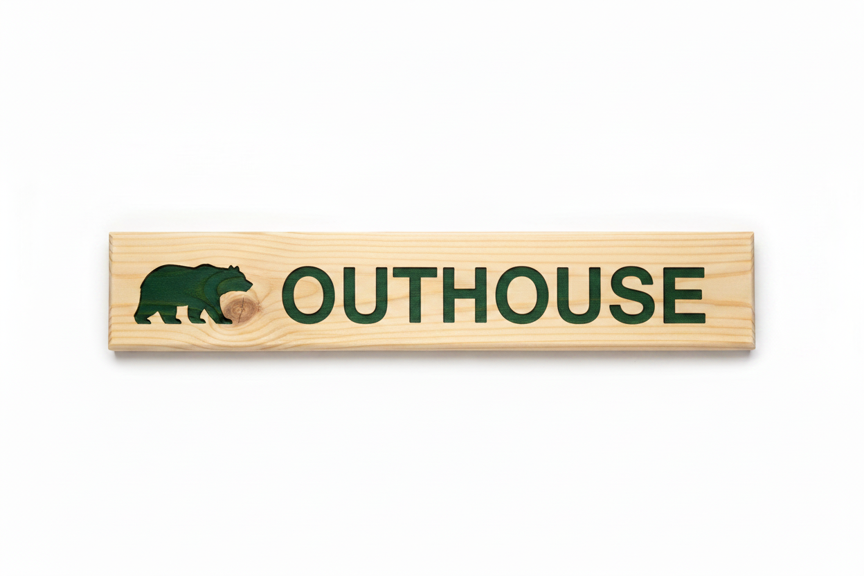 Rustic Pine Location Signs — Cabin, Cottage & Camp