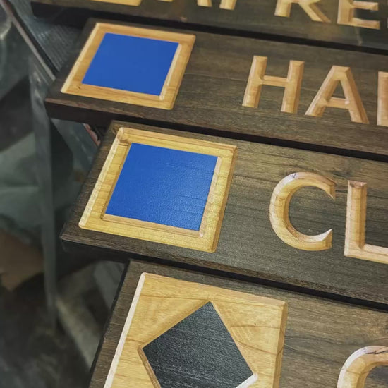 CNC-carved custom ski trail signs